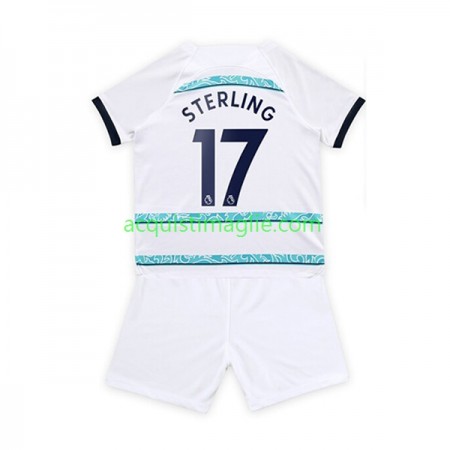 Divisa di Calcio Chelsea Sterling 17 Bambino Trasferta 2022/2023